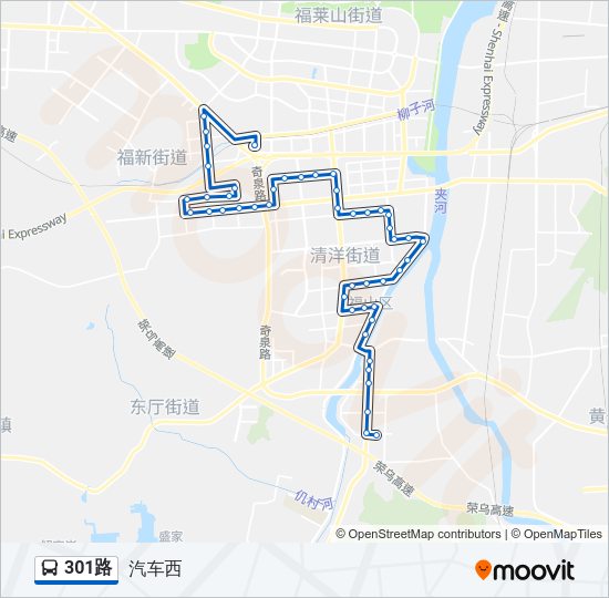 公交301路的线路图