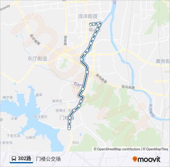 公交302路的线路图
