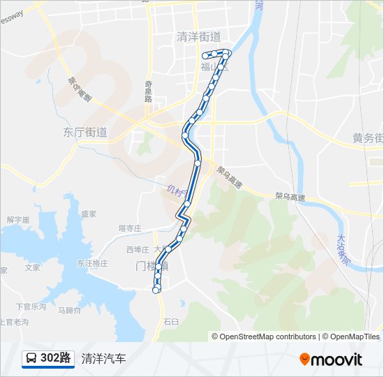 公交302路的线路图