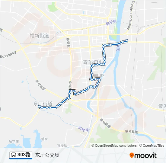 303路 Bus Line Map