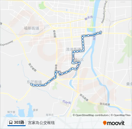 303路 Bus Line Map