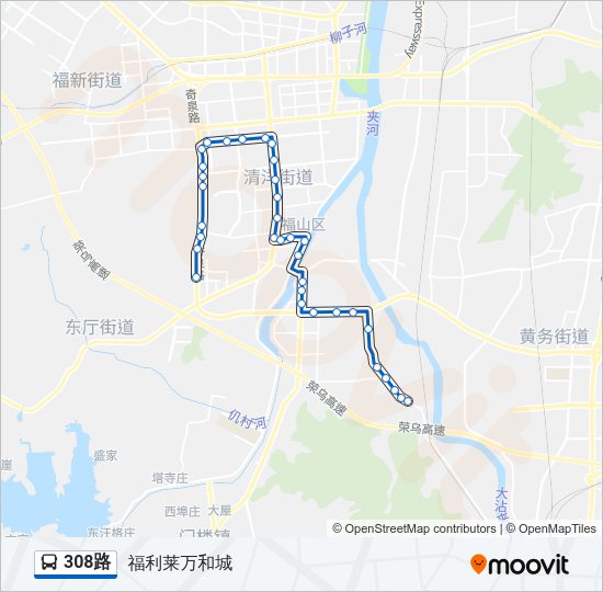 公交308路的线路图