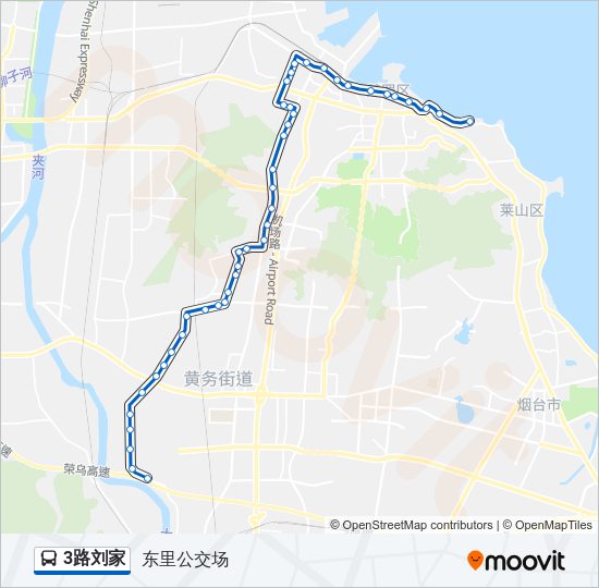 公交3刘家路的线路图