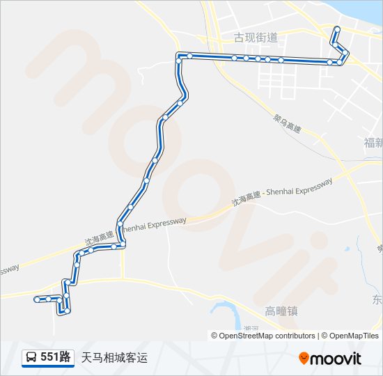 公交551路的线路图