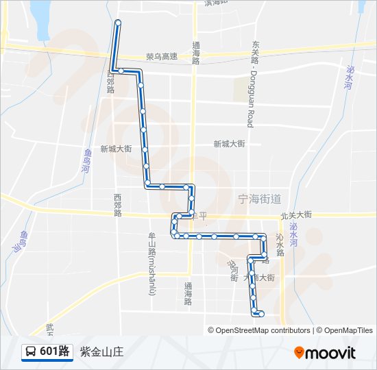 公交601路的线路图