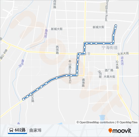 公交602路的线路图