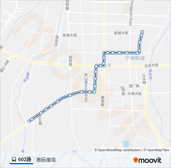 公交602路的线路图