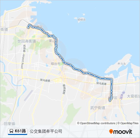 公交K61路的线路图