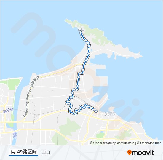 公交49区间路的线路图