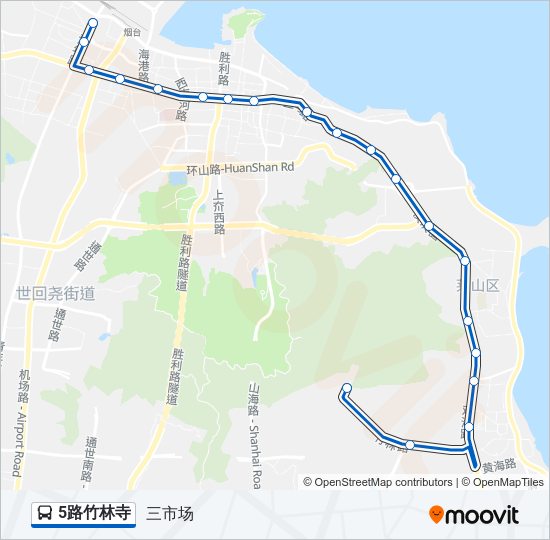 公交5竹林寺路的线路图