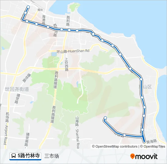 5路竹林寺 Bus Line Map