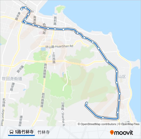 5路竹林寺 Bus Line Map