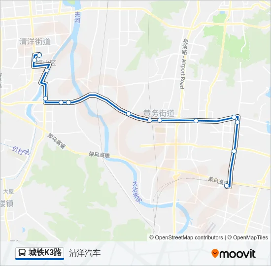 城铁K3路 Bus Line Map