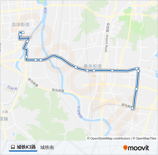 城铁K3路 Bus Line Map