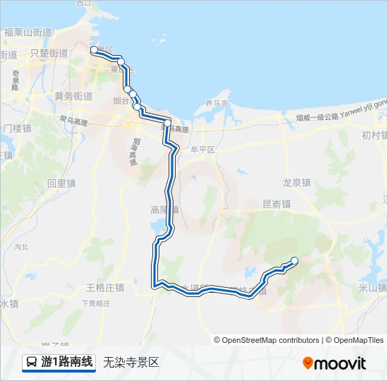 游1路南线 Bus Line Map