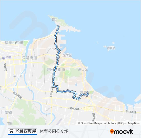 公交19西海岸路的线路图