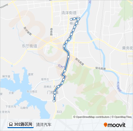 公交302区间路的线路图
