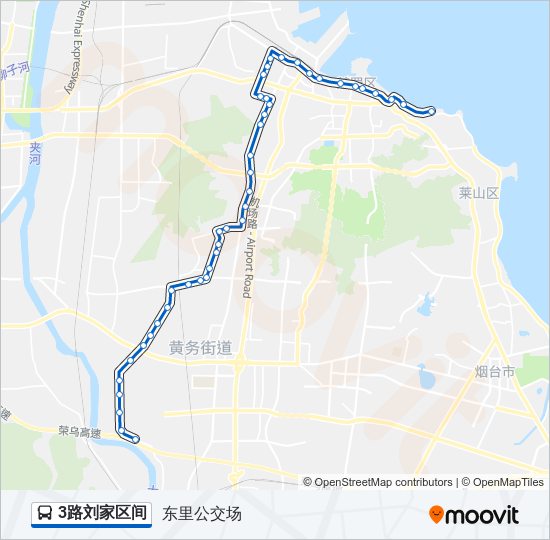 公交3刘家区间路的线路图