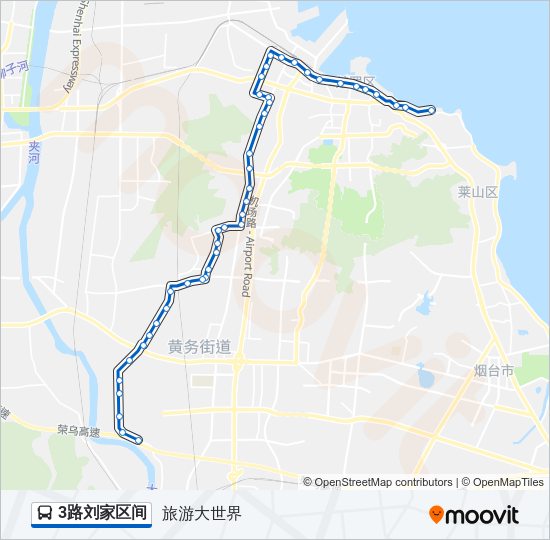 公交3刘家区间路的线路图