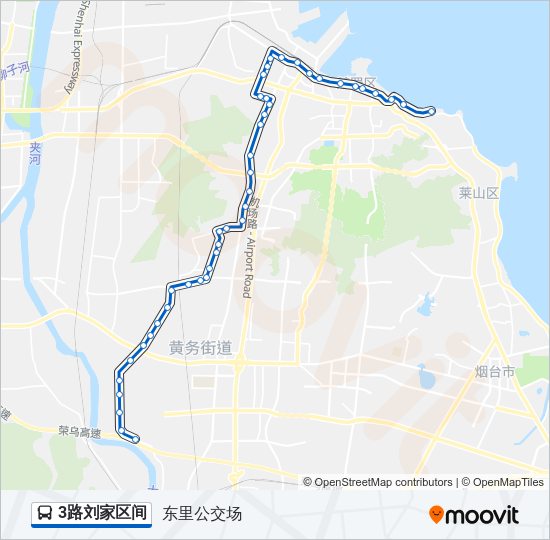 公交3刘家区间路的线路图
