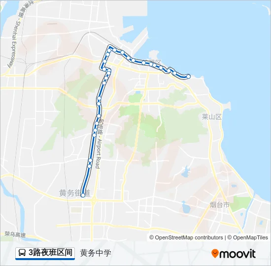 3路夜班区间 Bus Line Map