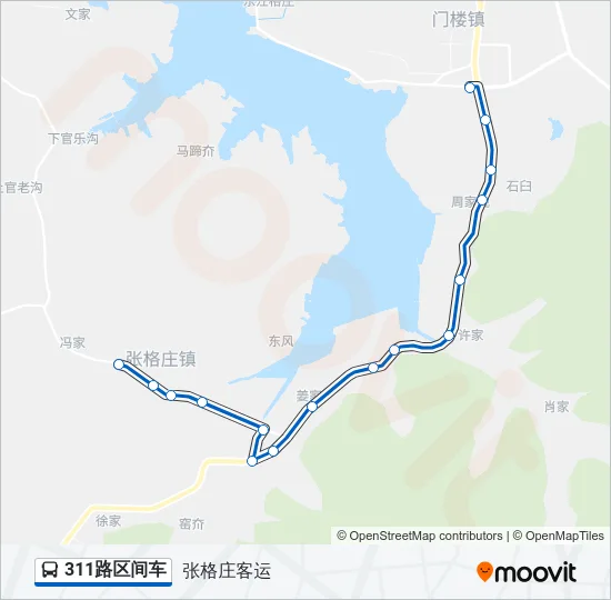 311路区间车 Bus Line Map
