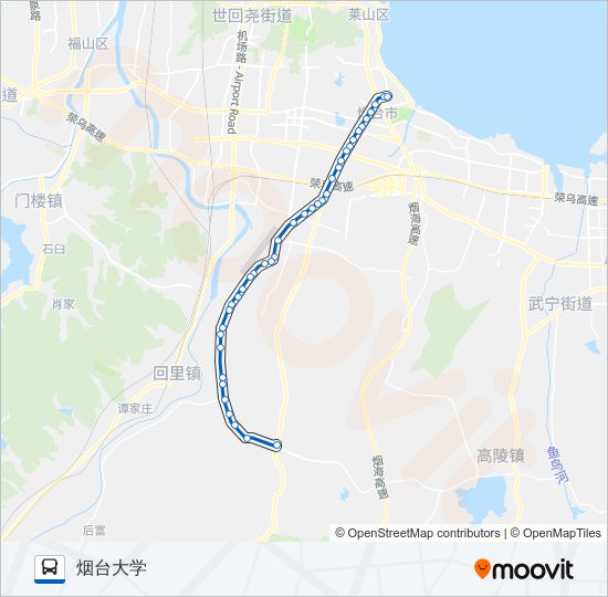 公交53(院格庄)路的线路图