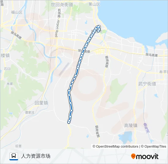 55路(院格庄) Bus Line Map