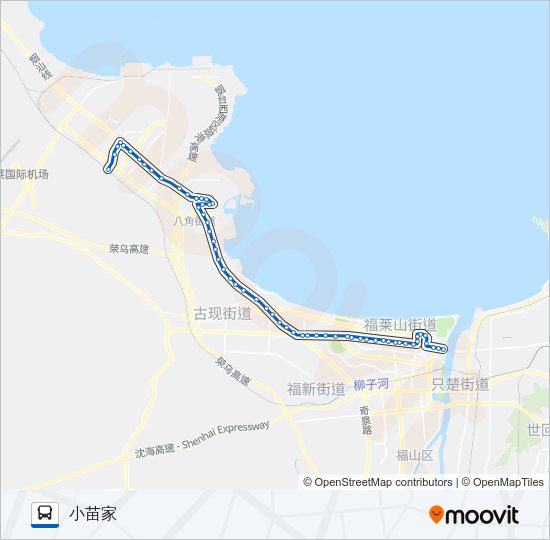 公交201小苗家区间路的线路图