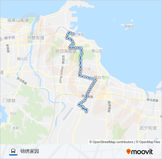 公交58(锦绣家园)路的线路图