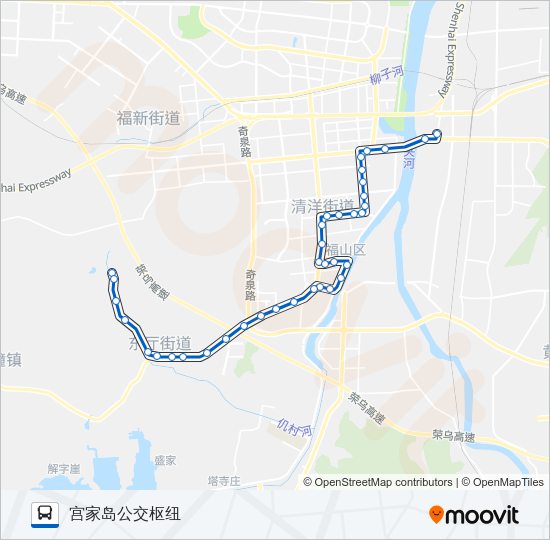 公交303吴阳泉定点线路的线路图