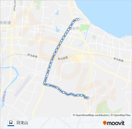 公交55回龙山定点支线路的线路图