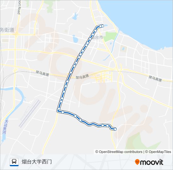 公交55回龙山定点支线路的线路图