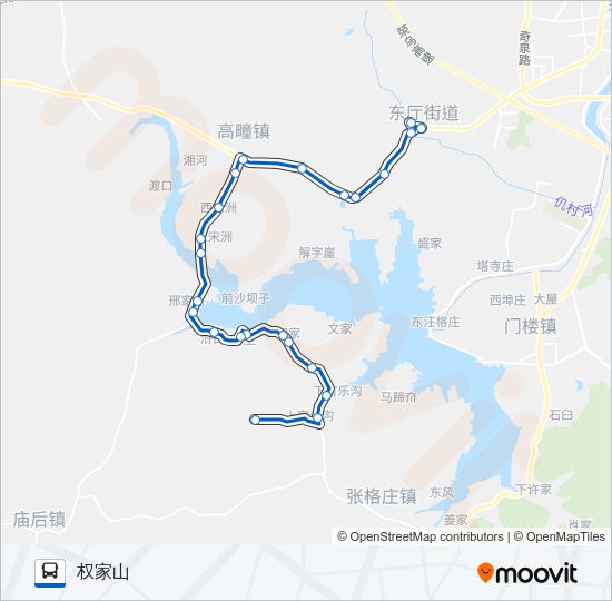 公交309权家山定点区间路的线路图