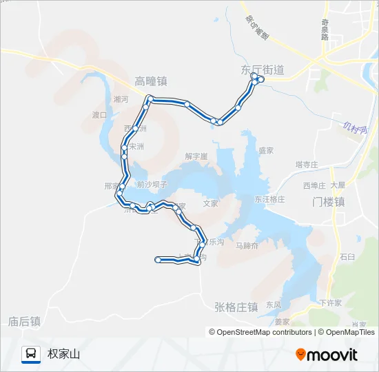 公交309权家山定点区间路的线路图