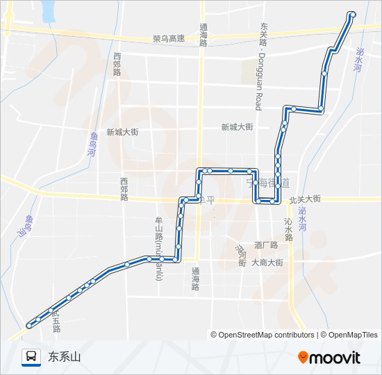 公交602东系山定点区间线路的线路图