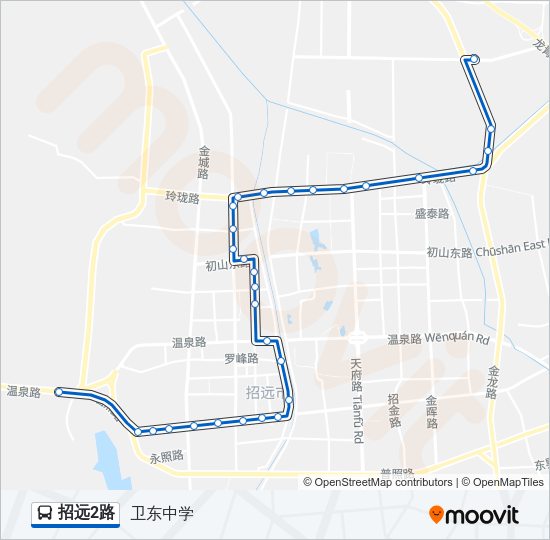 公交招远2路的线路图