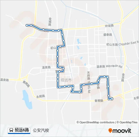 招远6路 Bus Line Map