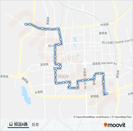 招远6路 Bus Line Map