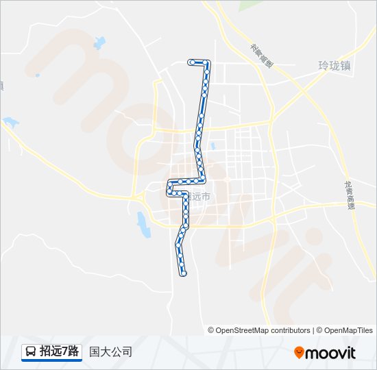 公交招远7路的线路图