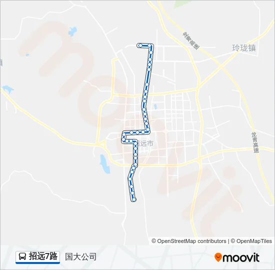 招远7路 Bus Line Map