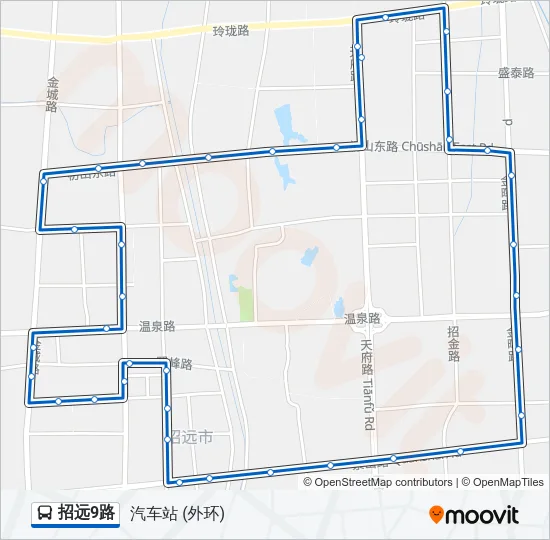 招远9路 Bus Line Map