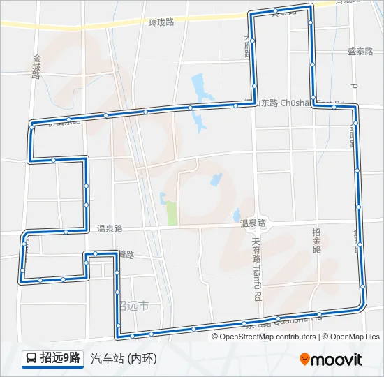 招远9路 Bus Line Map