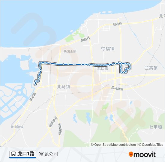 公交龙口1路的线路图