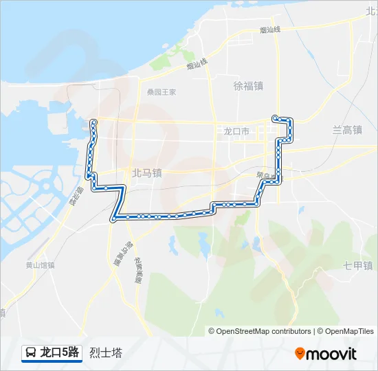 龙口5路 Bus Line Map
