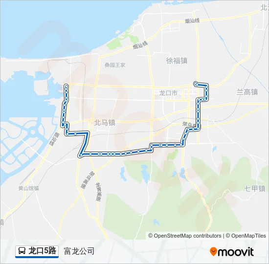 龙口5路 Bus Line Map