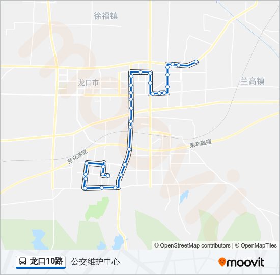龙口10路 Bus Line Map