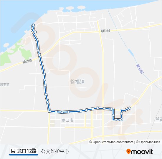 公交龙口12路的线路图