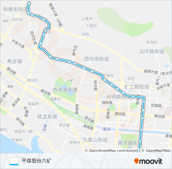 公交1路的线路图