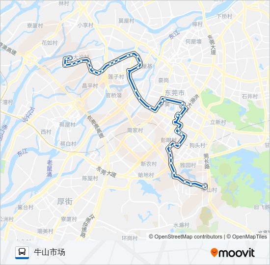 公交X7路的线路图